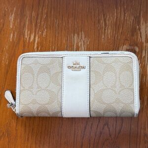 Coach Logo Beige and White Wallet